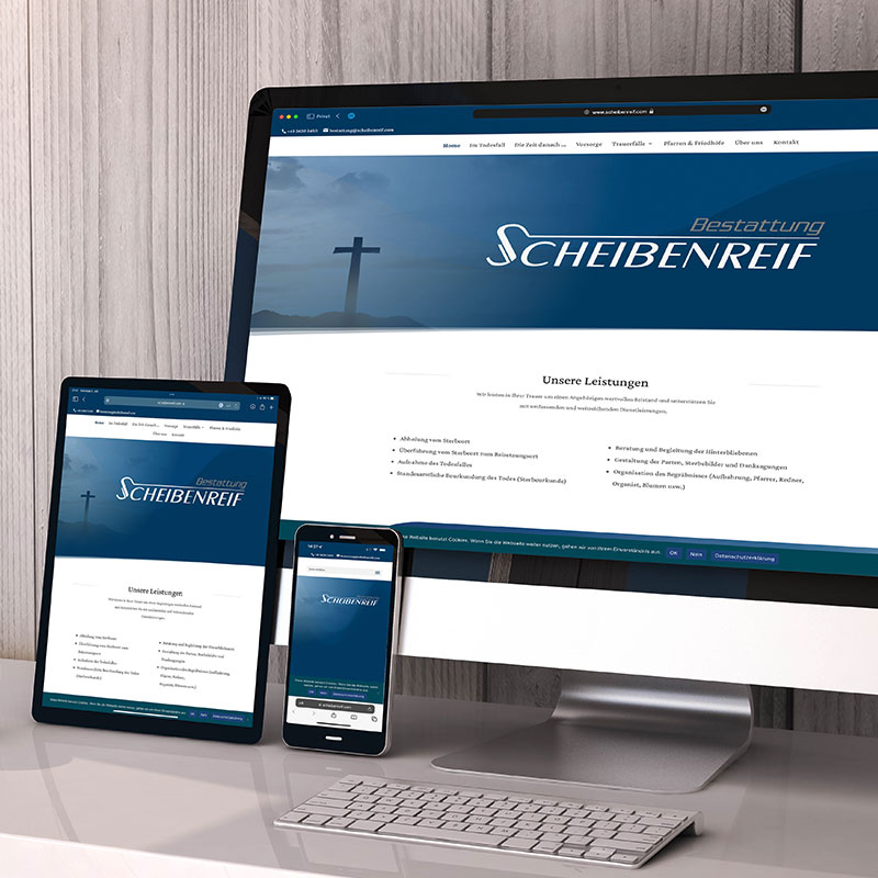 Gestaltung der Website für die Bestattung Scheibenreif