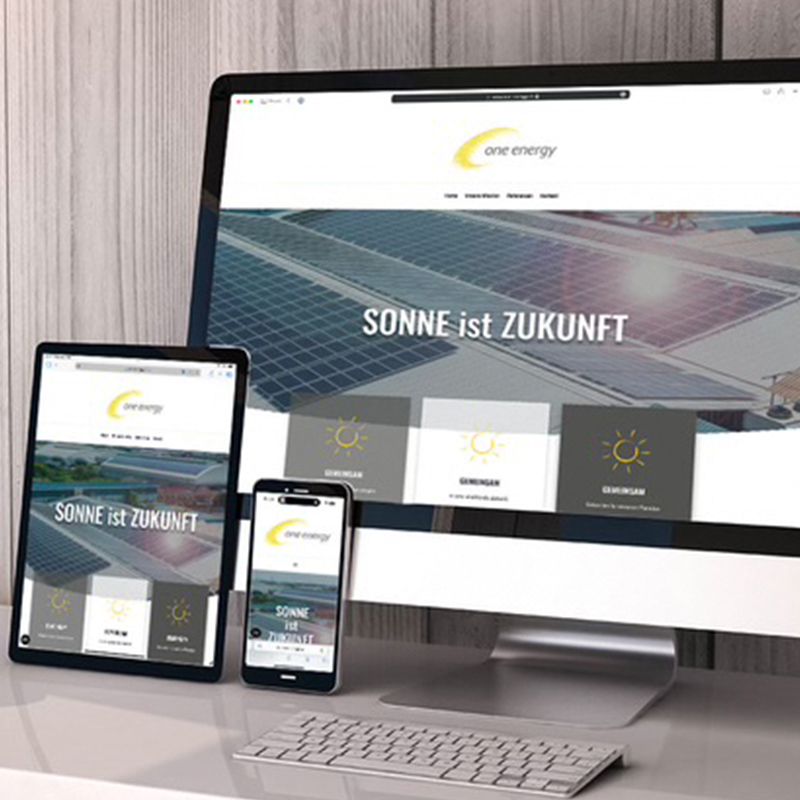 Responsive Webdesign: Smartphone, Tablet, Monitor - One Energy
